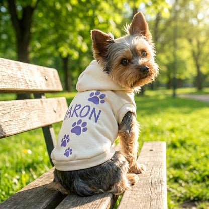 【犬服  犬の服 春秋服 冬服用】愛犬のお名前入り マイステップフーディ【パーカー 日本製 肉球 オリジナル ドッグ ペット ウェア ダックス トイプードル チワワ タムベディ 愛らしい パグ】(S/3/RI/H/)