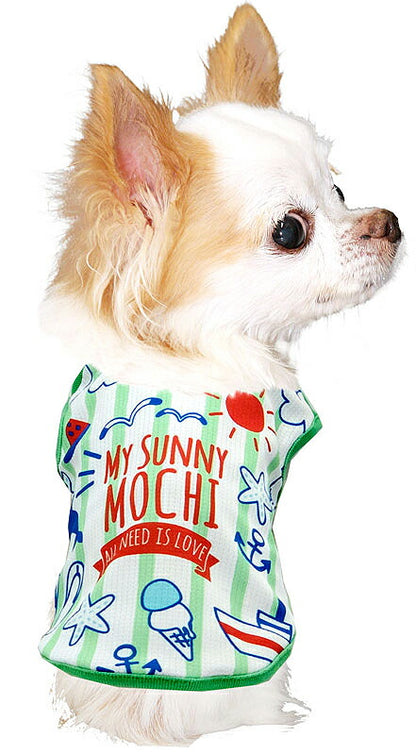 【犬 夏服 犬の服 名入れ 春服用】ひんやり 接触冷感素材 クール 愛犬のお名前入り マイサニーシャツ【ドッグウェア トイプードル チワワ ボーダー 暑さ対策 熱中症対策 タムベディ】(S/B/N/H/)