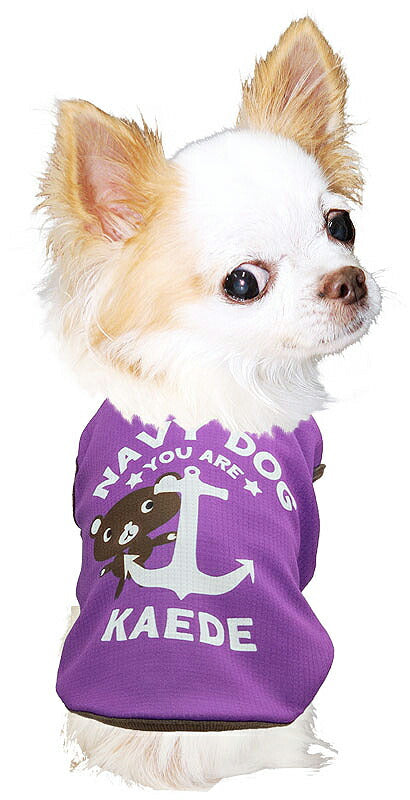 【犬 夏服 犬の服 名入れ 春服用】ひんやり 接触冷感素材 クール 愛犬のお名前入り ネイビードッグシャツ【ドッグウェア トイプードル チワワ おもしろ 豆柴 暑さ対策 熱中症対策 タムベディ】(S/B/N/H/)