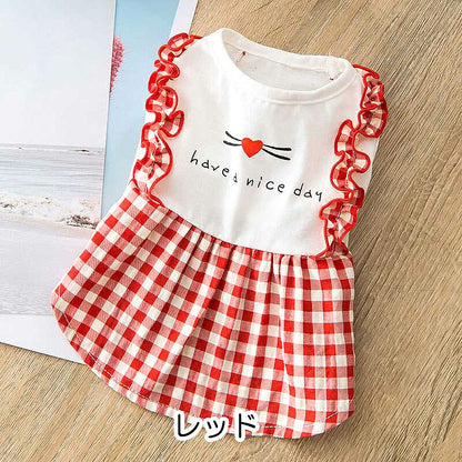【犬 夏服 犬の服 春服用】ナイスデーワンピース【ドッグウェア ペット リボン フリル アウトレット ダックス トイプードル チワワ タムベディ かわいい パピヨン】[CN][GI]