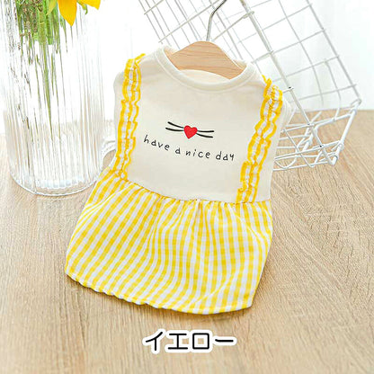 【犬 夏服 犬の服 春服用】ナイスデーワンピース【ドッグウェア ペット リボン フリル アウトレット ダックス トイプードル チワワ タムベディ かわいい パピヨン】[CN][GI]