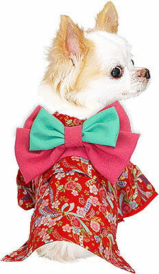 【犬 着物 犬の服】艶やか晴れ着 虹色 《名入れ可能》《コサージュ別売》裏地付【ドッグウェア ペット 着物 正月 七五三 ダックス トイプードル チワワ タムベディ かわいい マルチーズ 着せやすい】