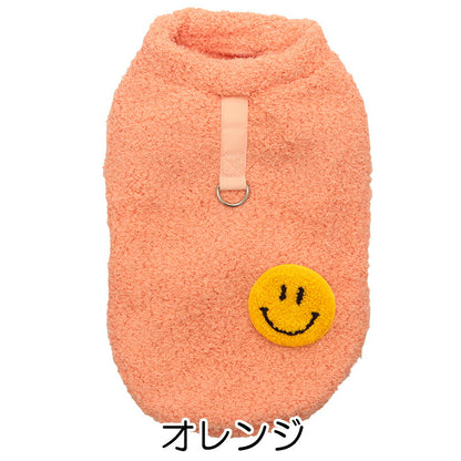 【犬服 犬 服 犬の服 秋服 冬服用】ニコニコファジーボア【スマイル ふわふわ 厚手 防寒 即納 袖なし 寒さ対策 暖かい ドッグ ペット ウェア ダックス トイプードル チワワ タムベディキュート 柴犬 】[CN]