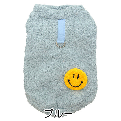 【犬服 犬 服 犬の服 秋服 冬服用】ニコニコファジーボア【スマイル ふわふわ 厚手 防寒 即納 袖なし 寒さ対策 暖かい ドッグ ペット ウェア ダックス トイプードル チワワ タムベディキュート 柴犬 】[CN]