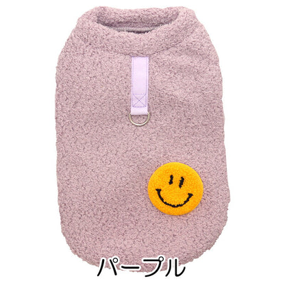 【犬服 犬 服 犬の服 秋服 冬服用】ニコニコファジーボア【スマイル ふわふわ 厚手 防寒 即納 袖なし 寒さ対策 暖かい ドッグ ペット ウェア ダックス トイプードル チワワ タムベディキュート 柴犬 】[CN]