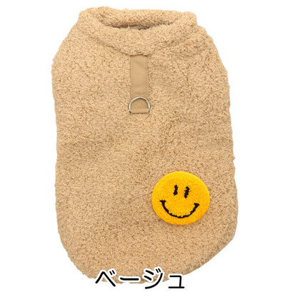 【犬服 犬 服 犬の服 秋服 冬服用】ニコニコファジーボア【スマイル ふわふわ 厚手 防寒 即納 袖なし 寒さ対策 暖かい ドッグ ペット ウェア ダックス トイプードル チワワ タムベディキュート 柴犬 】[CN]