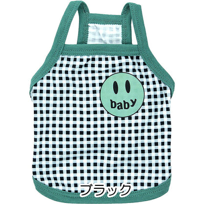 【犬 夏服 犬の服 春服用】《名入れ可能》ニコニコベイビーキャミソール【ドッグウェア ペット スマイル チェック アウトレット ダックス トイプードル チワワ 服 タムベディ】[CN][GI]