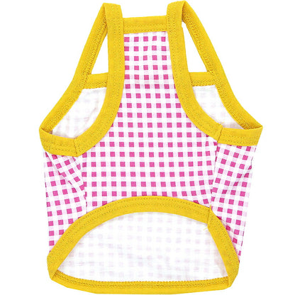 【犬 夏服 犬の服 春服用】《名入れ可能》ニコニコベイビーキャミソール【ドッグウェア ペット スマイル チェック アウトレット ダックス トイプードル チワワ 服 タムベディ】[CN][GI]