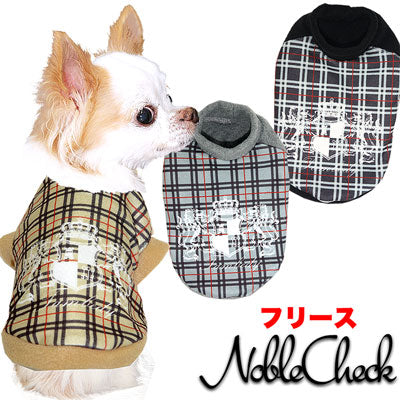 【犬服 犬 服 秋冬 犬の服】ノーブルチェック フリース【ドッグウェア ぽかぽか 寒さ対策 チェック トイプードル チワワ ダックス タムベディ おしゃれ ポメラニアン】[GI]