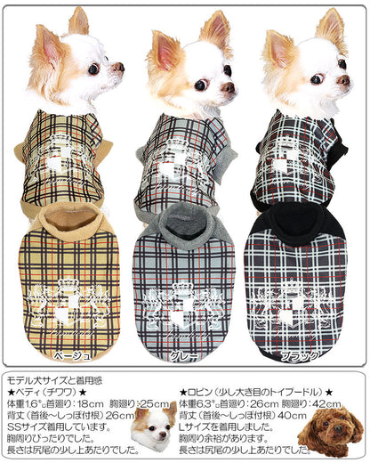 【犬服 犬 服 秋冬 犬の服】ノーブルチェック フリース【ドッグウェア ぽかぽか 寒さ対策 チェック トイプードル チワワ ダックス タムベディ おしゃれ ポメラニアン】[GI]