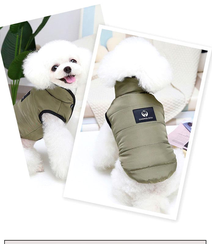 【犬服 犬 服 犬の服 秋服 冬服用】ナイロンベストアウター【前開き カラフル 寒さ対策ドッグ ペット ウェア ダックス トイプードル チワワ タムベディかっこいい ポメラニアン】[CN]