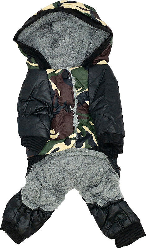 【犬服 犬 服 犬の服 秋服 冬服用】あったかナイロンボアつなぎ【アウター ドッグウェア 裏起毛 前開き 迷彩柄 寒さ対策 ドッグ ペット ダックス トイプードル チワワ タムベディかっこいい パグ】[CN][GI]