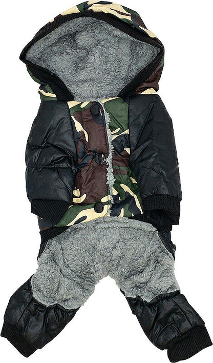 【犬服 犬 服 犬の服 秋服 冬服用】あったかナイロンボアつなぎ【アウター ドッグウェア 裏起毛 前開き 迷彩柄 寒さ対策 ドッグ ペット ダックス トイプードル チワワ タムベディかっこいい パグ】[CN][GI]