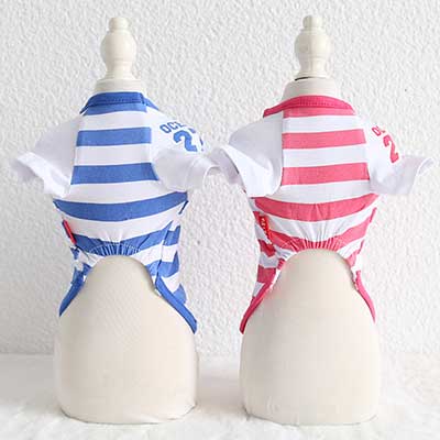 【犬 夏服 犬の服 春服用】オーシャン27ボーダーシャツ【ドッグウェア ペット しましま マリン フリル アウトレット ダックス トイプードル チワワ 服 タムベディ おしゃれ】[CN][GI]