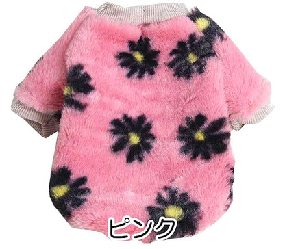 【犬服 犬 服 犬の服】お花のモコモコシャツ【ドッグウェア ペット アウトレット フリース マイヤー ボア ダックス トイプードル チワワ 服 タムベディ かわいい シュナウザー】[CN]
