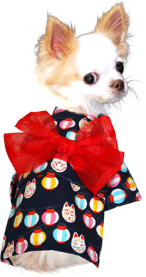 【犬 浴衣 犬の服】《名入れ可能》《コサージュ別売》お祭り提灯★ゆかた(浴衣)【ドッグウェア 着物 和柄 お祭り トイプードル チワワ ダックス タムベディ かわいい シーズー】