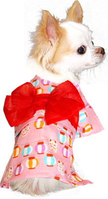 【犬 浴衣 犬の服】《名入れ可能》《コサージュ別売》お祭り提灯★ゆかた(浴衣)【ドッグウェア 着物 和柄 お祭り トイプードル チワワ ダックス タムベディ かわいい シーズー】
