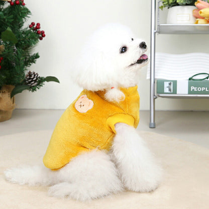 【犬服 犬 服 犬の服 秋服 冬服用】ワンポイントベアボアフリース【くま 気持ちいい 手触り 寒さ対策 ふわふわドッグ ペット ウェア ダックス トイプードル チワワ タムベディかわいいヨークシャー 】[CN]