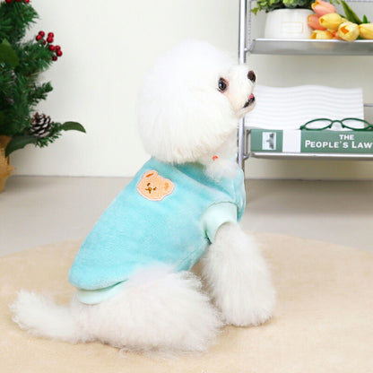 【犬服 犬 服 犬の服 秋服 冬服用】ワンポイントベアボアフリース【くま 気持ちいい 手触り 寒さ対策 ふわふわドッグ ペット ウェア ダックス トイプードル チワワ タムベディかわいいヨークシャー 】[CN]