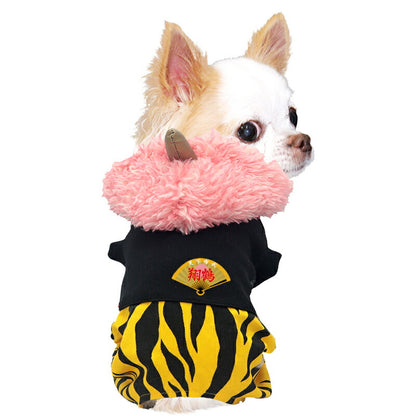 【犬服 犬 服 犬の服 名入れ】愛犬のお名前入り 鬼夜叉つなぎ【日本製 節分 男の子 女の子 ダックス トイプードル チワワ かわいい ヨーキー タムベディ】(L/)