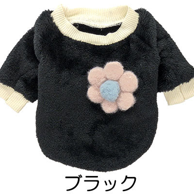 【犬服 犬 服 犬の服】大きなお花のふわふわシャツ【ドッグウェア フリース マイヤー ボア ペット アウトレット ダックス トイプードル チワワ 服 タムベディ かわいい パグ】[CN]