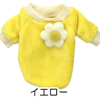 【犬服 犬 服 犬の服】大きなお花のふわふわシャツ【ドッグウェア フリース マイヤー ボア ペット アウトレット ダックス トイプードル チワワ 服 タムベディ かわいい パグ】[CN]