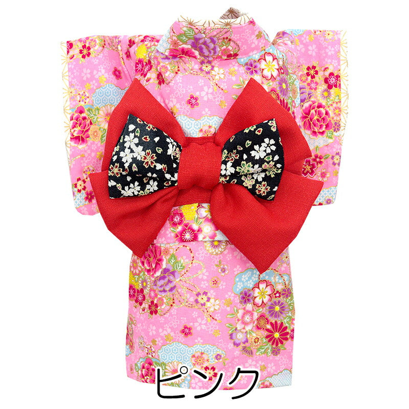 【着物 犬 服 犬の服 秋服 冬服用】艶やか晴れ着 乙葉(おとは)《名入れ可能》《コサージュ別売》【和柄 正月 年賀状 初詣 花柄 日本製ドッグ ペット ウェア ダックス トイプードル チワワ タムベディ パピヨン】