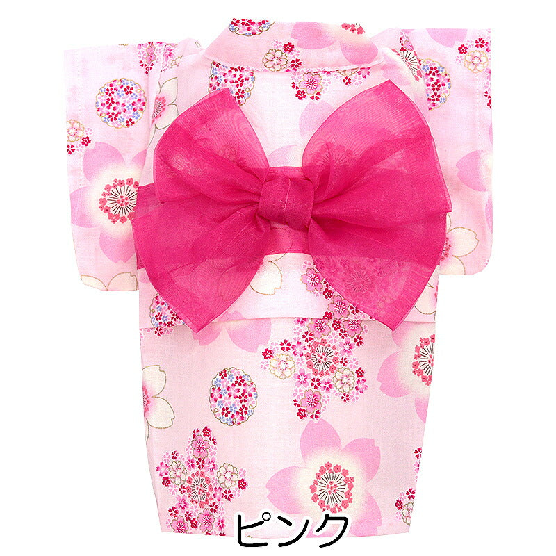 【犬服 犬 服 犬の服　春服 夏服用】乙女さくら浴衣 ゆかた 《名入れ可能》《コサージュ別売》【日本製 桜 夏 祭り 和服 花火大会 インスタ映え 七五三ドッグ ペット ウェア ダックス トイプードル チワワ タムベディ 綺麗  】