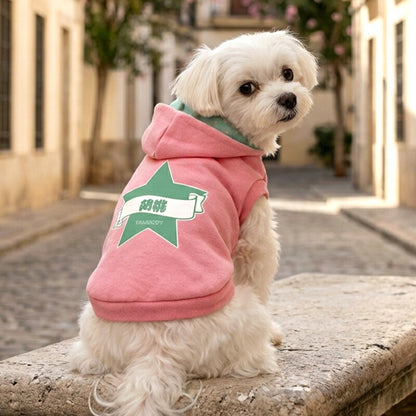 【犬服 犬 服 犬の服 名入れ 秋服 冬服用】愛犬のお名前入り パステルビッグスターパーカー【マジックテープ 着脱簡単 水玉 ドッグ ペット ウェア ダックス トイプードル チワワ タムベディかわいい】(O/F/RI/L/)