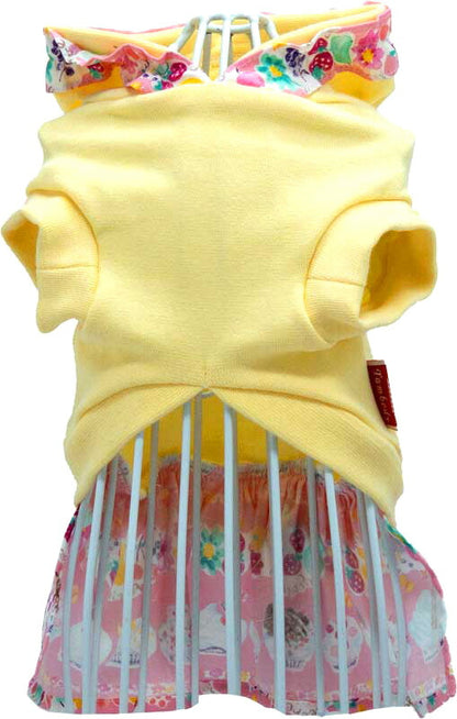 【犬服 犬 服 犬の服 名入れ 春服 夏服用】愛犬のお名前入り パステルスイーツワンピース【フリル お菓子 トレーナー ドッグ ペット ウェア ダックス トイプードル チワワ タムベディ パピヨン】(L/)