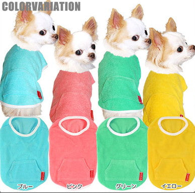 【犬服 犬 服 犬の服】パイルポケット シャツ【ドッグウェア 部屋着 ダックス トイプードル チワワ かわいい シュナウザー タムベディ】