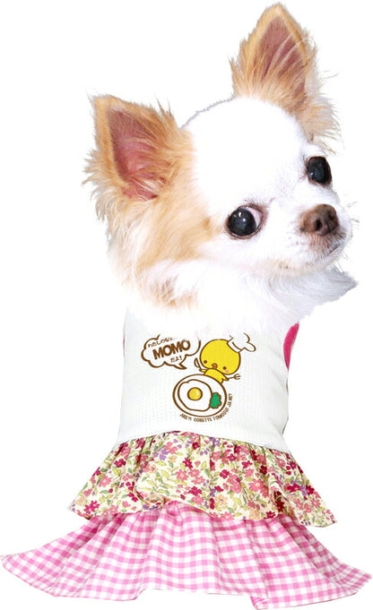 【犬服 犬 服 犬の服 名入れ 春服 夏服用】ひんやり 接触冷感素材 クール 愛犬のお名前入り ぴよたんワンピース 【ひよこ ドッグウェア ダックス トイプードル チワワ タムベディ おもしろい】(H/)