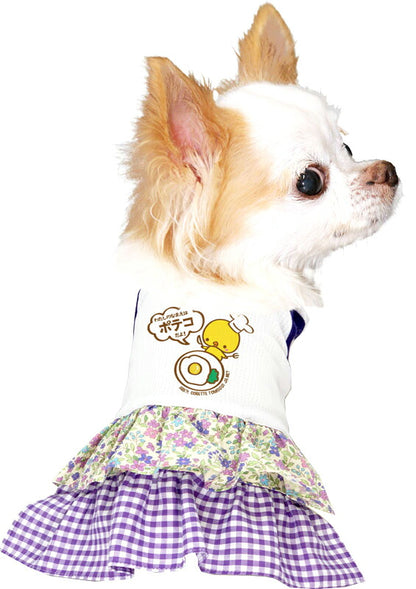 【犬服 犬 服 犬の服 名入れ 春服 夏服用】ひんやり 接触冷感素材 クール 愛犬のお名前入り ぴよたんワンピース 【ひよこ ドッグウェア ダックス トイプードル チワワ タムベディ おもしろい】(H/)