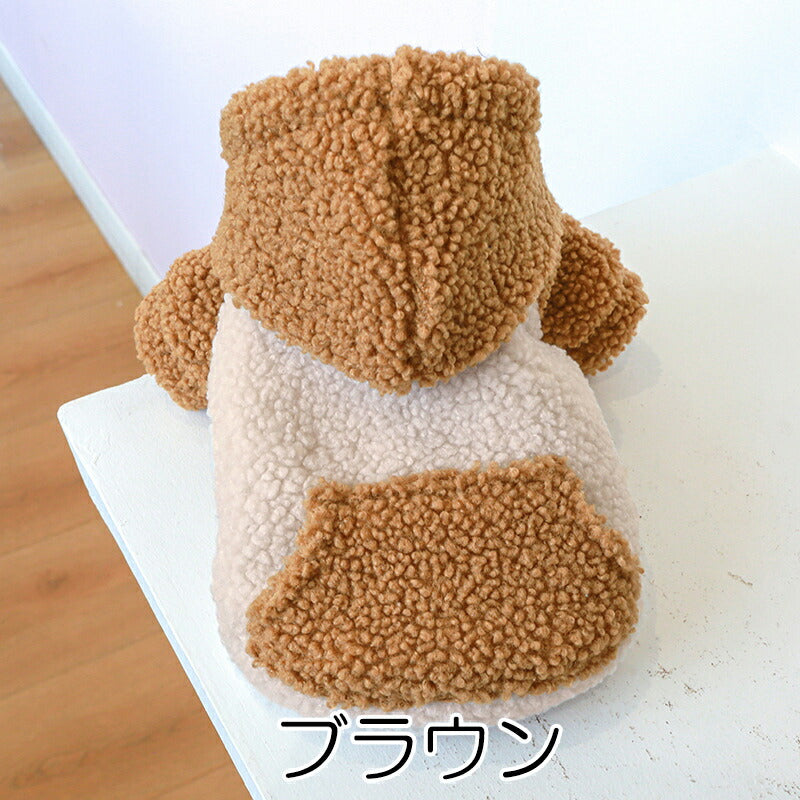 【犬服 犬 服 犬の服 秋服 冬服用】ポケットボアアウター【モコモコ 前開きボタ ン裏起毛 寒さ対策 あったかドッグ ペット ウェア ダックス トイプードル チワワ タムベディ オシャレ マルチーズ】[CN]