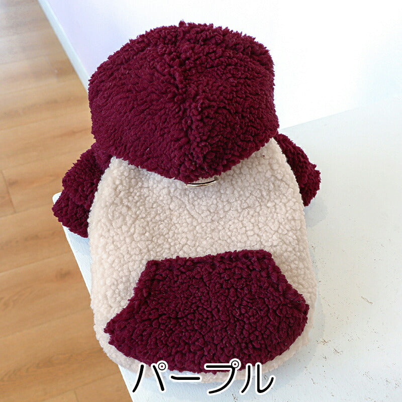 【犬服 犬 服 犬の服 秋服 冬服用】ポケットボアアウター【モコモコ 前開きボタ ン裏起毛 寒さ対策 あったかドッグ ペット ウェア ダックス トイプードル チワワ タムベディ オシャレ マルチーズ】[CN]