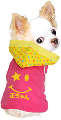 【犬服 犬 服 犬の服 名入れ】愛犬のお名前入り ポップスマイルパーカー【ドッグウェア ペット 星 スター ニコちゃん トイプードル チワワ ダックス キュート パグ タムベディ】(O/F/T/L/)[GI]