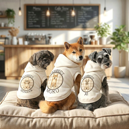 【犬服 犬 服 犬の服 秋服 冬服用】愛犬のお名前入り パフィハグフーディ 【パーカー 犬種 日本製 オリジナル ドッグ ペット ウェア ダックス トイプードル チワワ タムベディ キュート ヨーキー】(O/3/RI/H/)