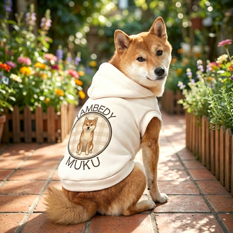 【犬服 犬 服 犬の服 秋服 冬服用】愛犬のお名前入り パフィハグフーディ 【パーカー 犬種 日本製 オリジナル ドッグ ペット ウェア ダックス トイプードル チワワ タムベディ キュート ヨーキー】(O/3/RI/H/)