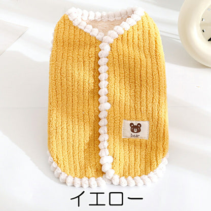 【犬服 犬 服 犬の服 秋服 冬服用】ぷくぷく白玉ファーベア【アウター 背中きボタン ふわふわ 寒さ対策 クマドッグ ペット ウェア ダックス トイプードル チワワ タムベディかわいい ポメライアン】[CN][GI]