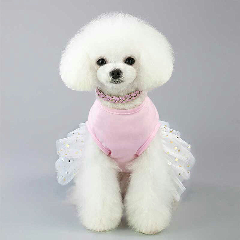 【犬 夏服 犬の服 春服用】ラビットチュールワンピース【ドッグウェア うさぎ 三段 ラメ スター ドッグ ペット アウトレット ダックス トイプードル チワワ タムベディ パピヨン】[CN]