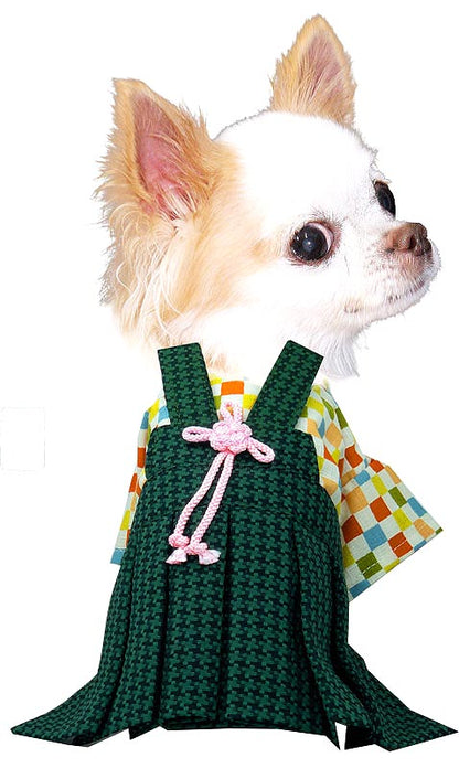 【犬 着物 犬の服】男振り袴(はかま)羅城《名入れ可能》【男の子 ドッグウェア ペット 正月 七五三 ダックス トイプードル チワワ タムベディ かっこいい パグ 着せやすい】