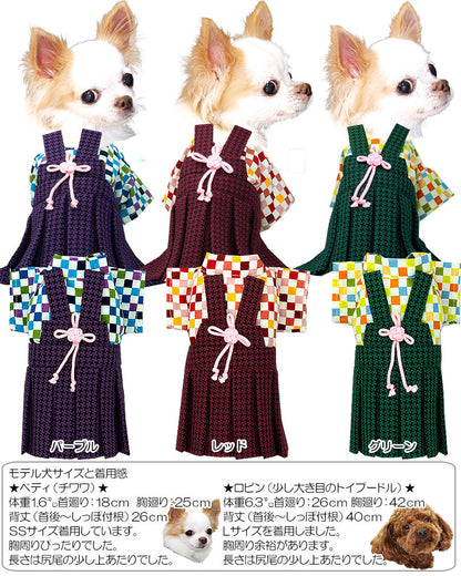 【犬 着物 犬の服】男振り袴(はかま)羅城《名入れ可能》【男の子 ドッグウェア ペット 正月 七五三 ダックス トイプードル チワワ タムベディ かっこいい パグ 着せやすい】