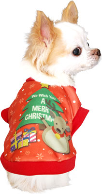【犬服 犬 服 秋冬 犬の服 クリスマス秋服 冬服用】レッドクリスマス (3D)【ドッグウェア ペット サンタ トナカイ 雪だるま チワワ ダックス トイプードル かわいい マルチーズ タムベディ】