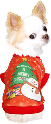 【犬服 犬 服 秋冬 犬の服 クリスマス秋服 冬服用】レッドクリスマス (3D)【ドッグウェア ペット サンタ トナカイ 雪だるま チワワ ダックス トイプードル かわいい マルチーズ タムベディ】