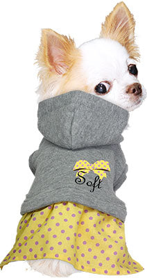 【犬服 犬 服 犬の服 名入れ】愛犬のお名前入り リボンガールワンピース【ドッグウェア ペット 水玉 女の子 トイプードル チワワ ダックス かわいい パグ タムベディ】(L/)