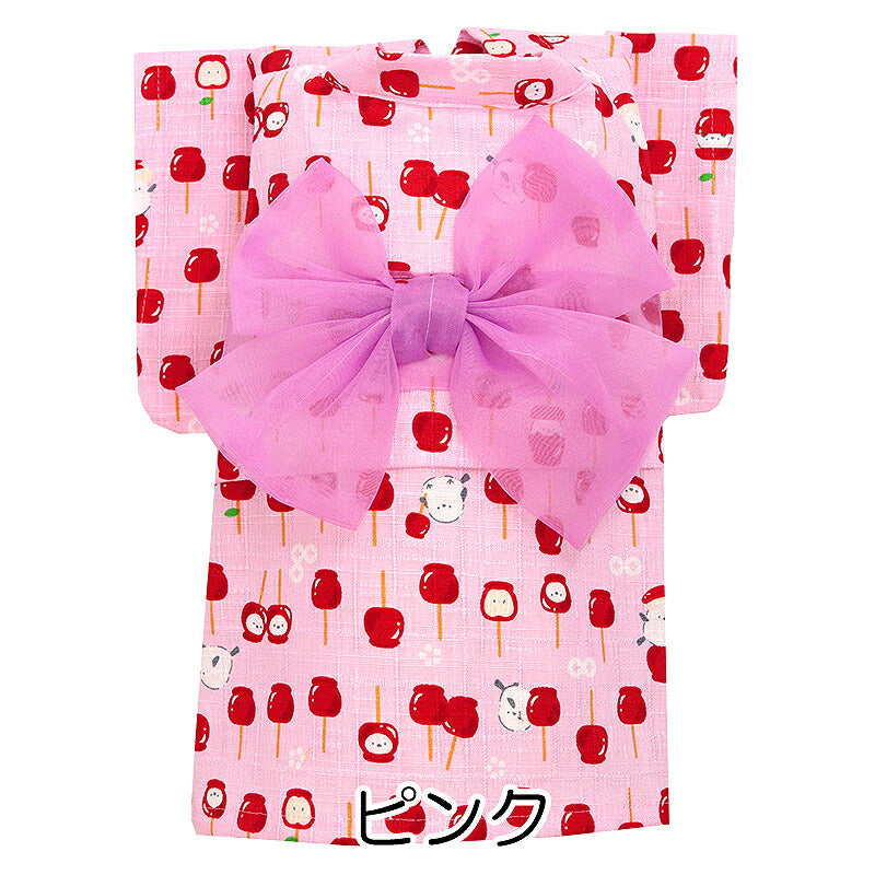 【犬服 犬 服 犬の服　春服 夏服用】りんご飴浴衣 ゆかた 《名入れ可能》《コサージュ別売》【日本製 夏祭り 和柄 花火大会 インスタ映え 七五三 金魚ドッグ ペット ウェア ダックス トイプードル チワワ タムベディ キュート パグ】