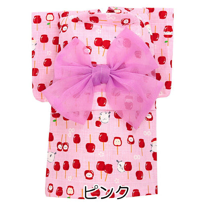 【犬服 犬 服 犬の服　春服 夏服用】りんご飴浴衣 ゆかた 《名入れ可能》《コサージュ別売》【日本製 夏祭り 和柄 花火大会 インスタ映え 七五三 金魚ドッグ ペット ウェア ダックス トイプードル チワワ タムベディ キュート パグ】