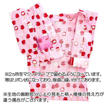 【犬服 犬 服 犬の服　春服 夏服用】りんご飴浴衣 ゆかた 《名入れ可能》《コサージュ別売》【日本製 夏祭り 和柄 花火大会 インスタ映え 七五三 金魚ドッグ ペット ウェア ダックス トイプードル チワワ タムベディ キュート パグ】
