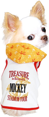 【犬 夏服 犬の服 名入れ 春服用】ひんやり 接触冷感素材 クール 愛犬のお名前入り サマートレジャー パーカー【ドッグウェア ペット イカリ柄 トイプードル チワワ ダックス タムベディ】(O/B/T/H/)