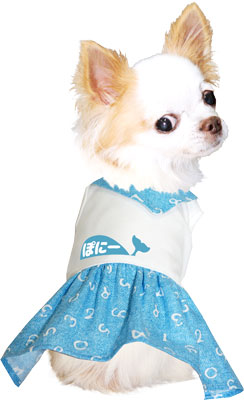 【犬服 犬 服 犬の服 名入れ】愛犬のお名前入り サマーホエール ワンピース【ドッグウェア 夏 くじら 女の子 ダックス トイプードル チワワ おしゃれ 柴犬 タムベディ】(H/)